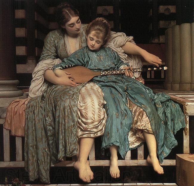 Lord Frederic Leighton Music Lesson Norge oil painting art